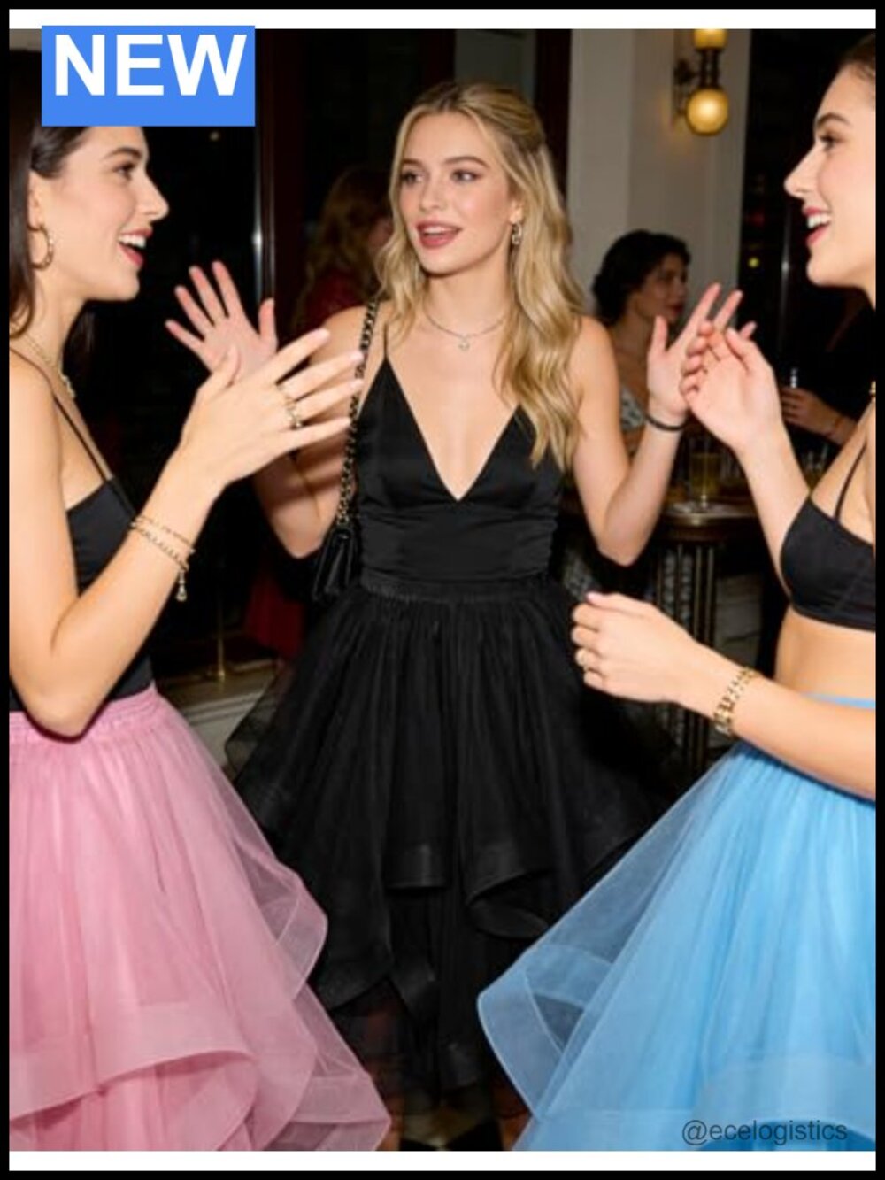 Women's Fluffy Tulle Skirt, Layered Tutu Midi Skirt with Elastic High Waist for - Picture 4 of 6